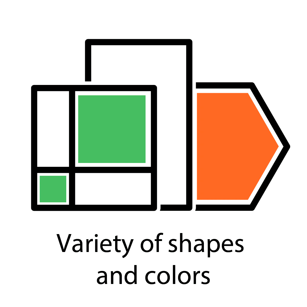 Variety of shapes and colors